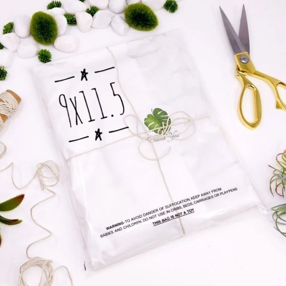 25- 9x11.5 SUFFOCATION WARNING CLEAR POLY MAILER BAGS
